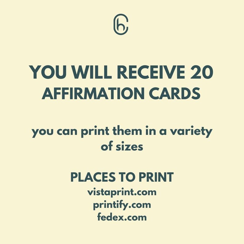 Positive Printable Affirmations, Self-esteem Confidence, Digital ...