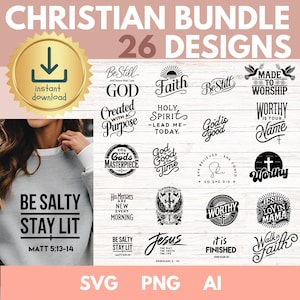 Christian SVG PNG bundle, Religious svg, Scripture svg, Bible Verse svg, Blessed svg, Jesus Svg, God Svg, Faith svg, Cut Files for Cricut