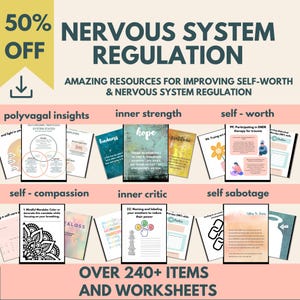 Nervous System Regulation Workbook, Somatic Exercise Polyvagal Theory Ladder Vagus Vagal Nerve Therapy Techniques Worksheets Co-regulation