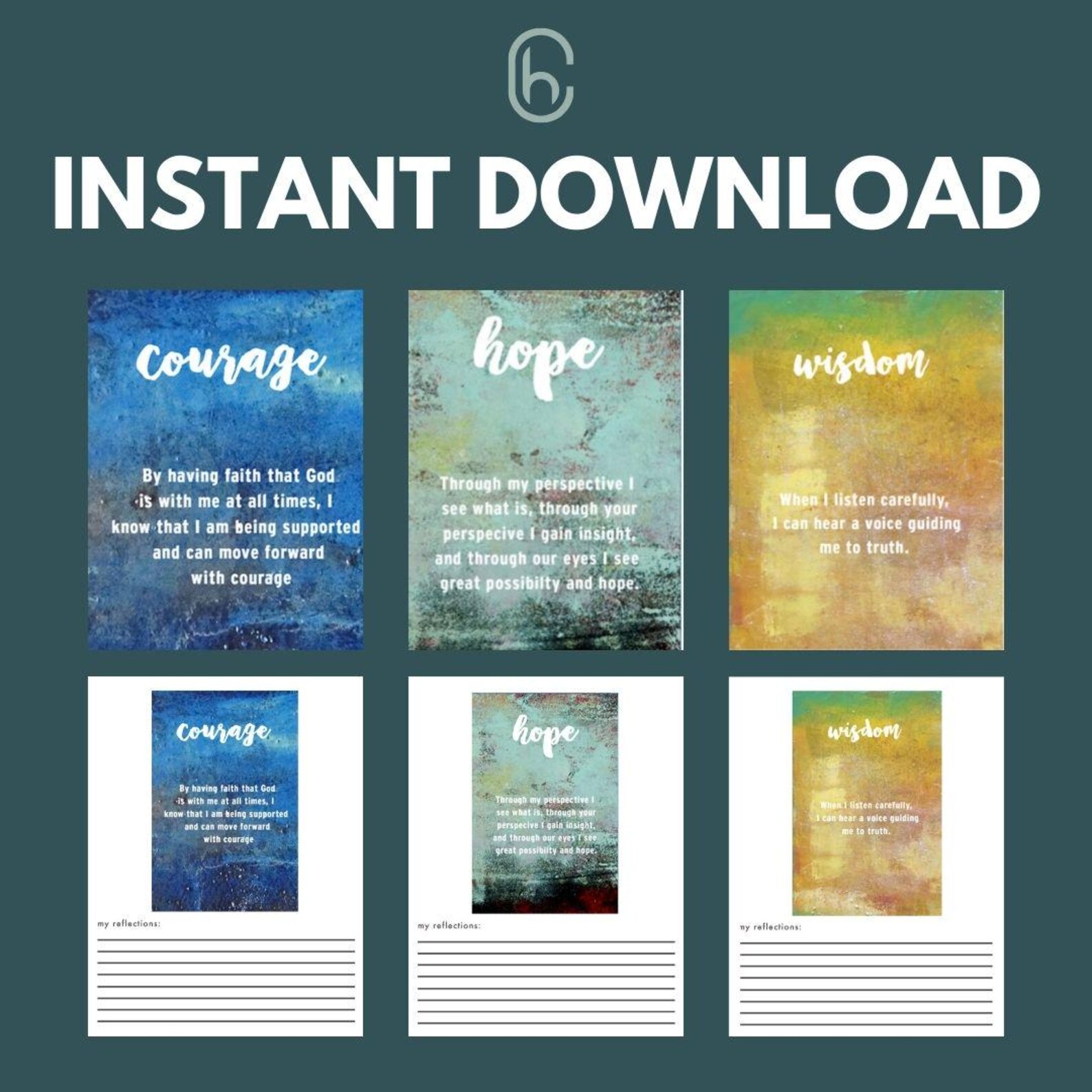 Positive Printable Affirmations, Self-esteem Confidence, Digital ...