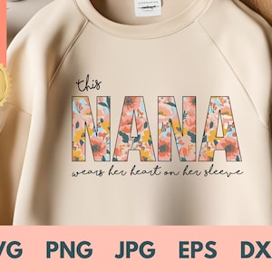 Moletom personalizado Nana com nomes dos netos na manga, roupa de avó Est Date, presente de avó dos netos, presente de dia das mães