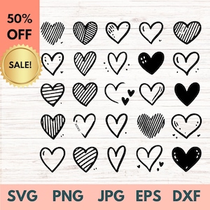 Heart Svg Bundle, Heart Svg, Hand Drawn Heart svg, Open Heart Svg, Doodle Heart Svg, Sketch Heart Svg, Love Svg,Valentine Svg,Cricut,Png,Dxf