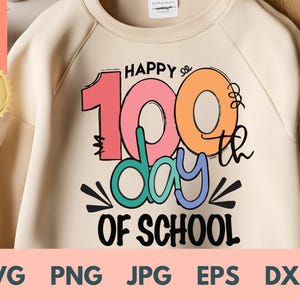 Maglietta 100 giorni di scuola SVG, maglietta 100 giorni, celebrazione del 100° giorno di scuola, maglietta studente, maglietta ritorno a scuola, regalo per insegnante, file tagliato
