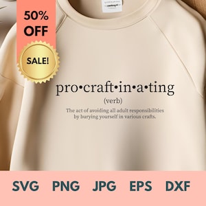 Crafter-shirt | procraftinate shirt, cadeau voor crafter, grappig knutselshirt, grappig knutsel gezegde, crafter, hobbyshirt, projectshirt