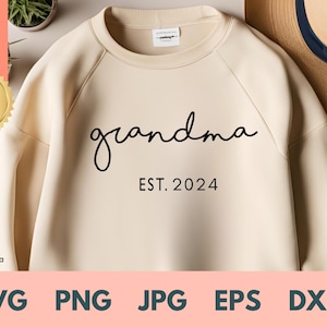 Moletom personalizado da avó com nomes dos netos na manga SVG, moletom personalizado da avó, roupa da vovó, Gigi Mimi SVG, presentes para o dia das mães