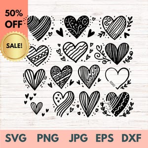Heart Svg Bundle, Heart Svg, Hand Drawn Heart svg, Open Heart Svg, Doodle Heart Svg, Sketch Heart Svg, Love Svg,Valentine Svg,Cricut,Png,Dxf