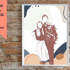 couple portrait, gift for couple, faceless portrait, engagement drawing, boyfriend portrait, family portrait, custom gift, Faceless Gift