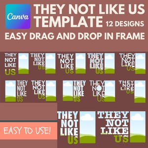 12 They not like us Canva Editable Template, 8 Different Design Template. They not like us Canva Frame, Canva Drag and Drop, Trending Frame