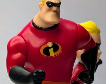 Vintage - Early 2000's McDonald's - Happy Meal - Disney - Pixar - PIXAR FRIENDS - Set of 2 - Dash and Mr. Incredibles from the Incredibles