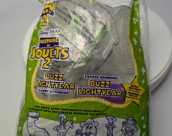 Brinquedo vintage do McLanche Feliz do McDonald's de 1999 da Disney, inspirado em Toy Story 2 e Buzz Lightyear.