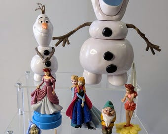 Princesas Disney / Princesas y Frozen - Set de figuras - Juguetes de PVC - Olaf mide 18 cm de alto