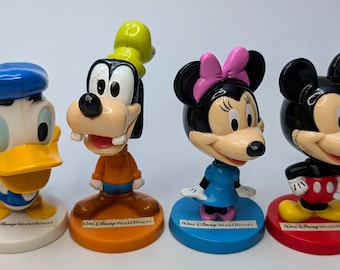 Vintage - 2002 Kellogg's - Disney Bubblehead - Mickey - Minnie - Donald - Goofy - for Disney Resort - Set of 4