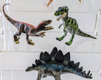Vintage - Jurassic Park - Mundo Perdido - Set de 4 Dinosaurios - Pterodáctilo - T-Rex - Velociraptor y Stegosaurus