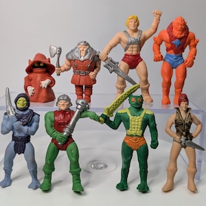 Vintage - Masters of the Universe - MOTU - 1984 - Set of 8 figures - erasers - 3.5&#39;&#39; high