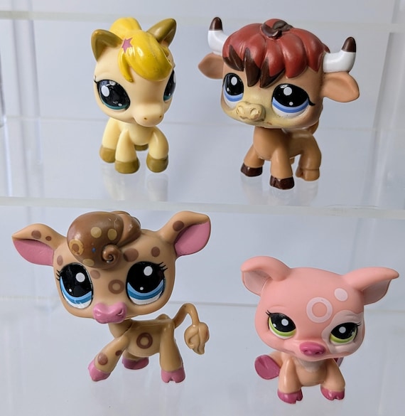 Hasbro - Littlest Pet Shop - LPS - Pig #2205 - Horse #2265 - Cow