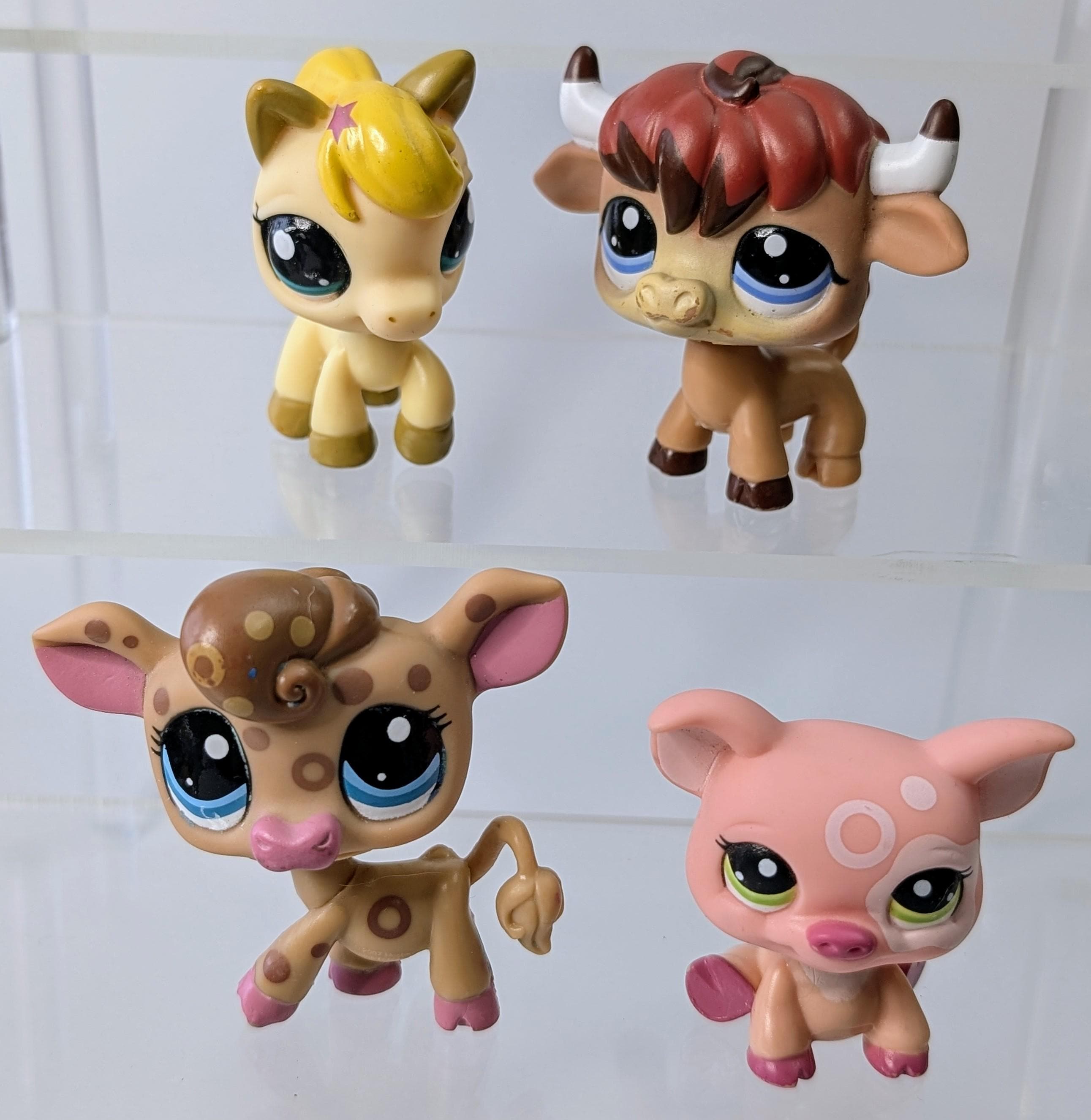 Hasbro - Littlest Pet Shop - LPS - Pig #2205 - Horse #2265 - Cow
