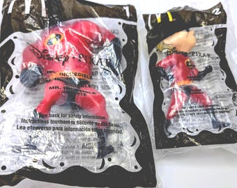 Vintage - Early 2000's McDonald's - Happy Meal - Disney - Pixar - PIXAR FRIENDS - Set of 2 - Dash and Mr. Incredibles from the Incredibles