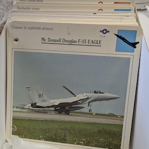 Vintage - 2008 - lot de Fiches d'Aviation - Avions de Guerre - en français