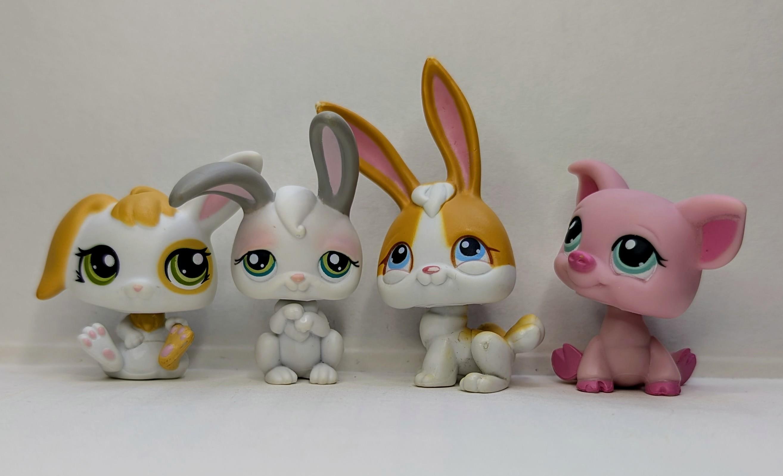 Hasbro - Littlest Pet Shop - LPS - Set of 4 - White and Gray