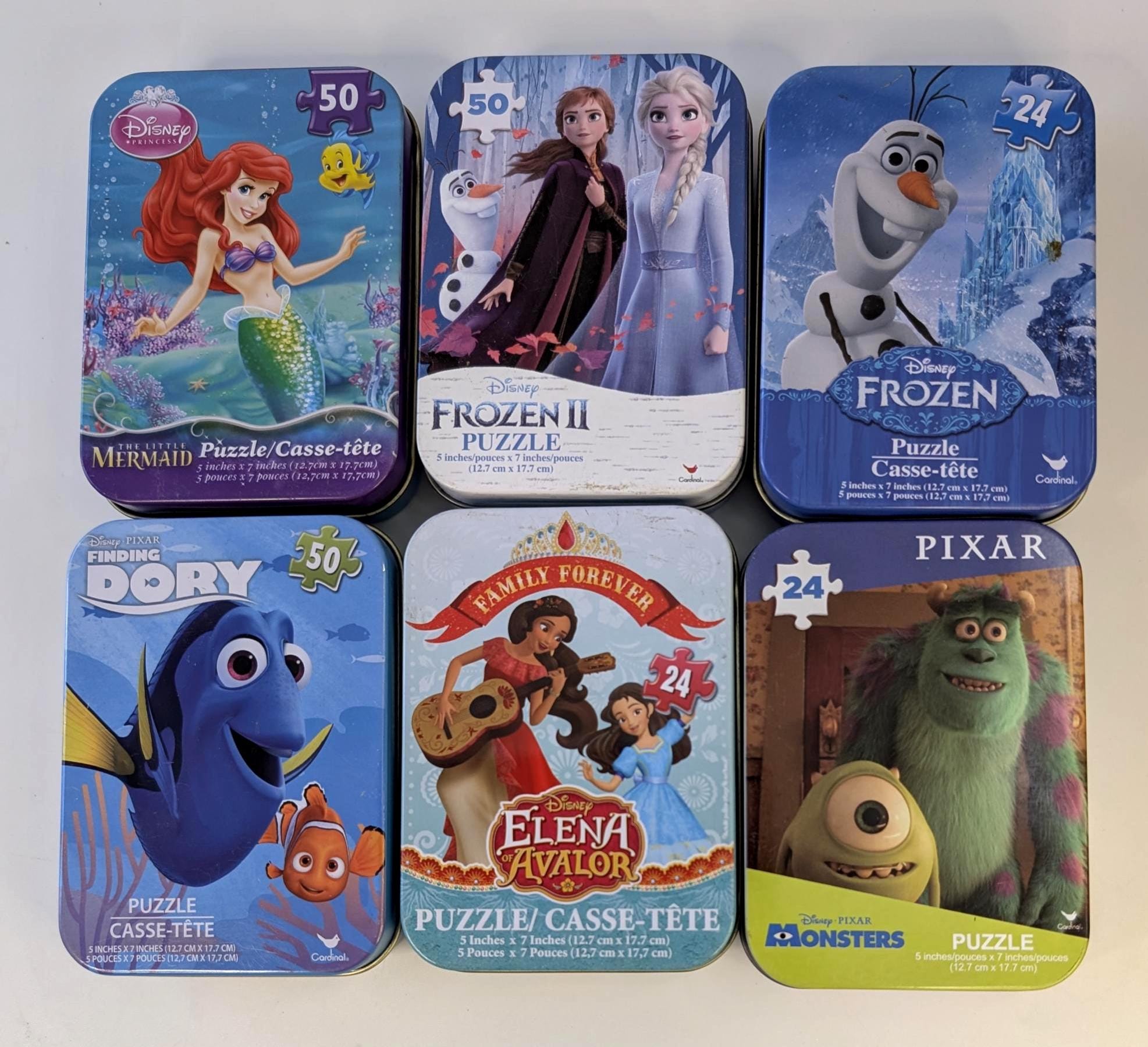 ディズニー - メタルボックス入りパズル6個セット - アナと雪の女王 