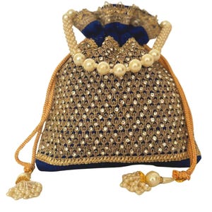 Seide Diamant handgemachte Tasche, Rückgabegeschenk, Hochzeit, Traditionell, Clutch, Handgelenk Geldbörse, Luxus Potli, Perfekt für alle Gelegenheiten, Ethnische Tasche