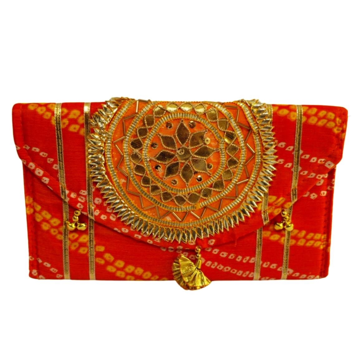 クラッチバッグ Silk bag Made in India Handmade Embroidered Raw Silk Clutch, Rajasthani Sequin Purse - Etsy