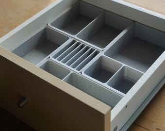 Perfectly fitting insert boxes compatible with IKEA Kallax drawers (27.5 x 30.5 cm) – 5-piece organizer set for office, school & home