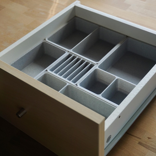 Custom-fit insert boxes compatible with IKEA Kallax drawer (27.5 x 30.5 cm) – 5-piece organizer set for office, school & home