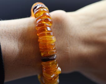 Original Bernstein Armband: Vintage Rund Perlenschmuck
