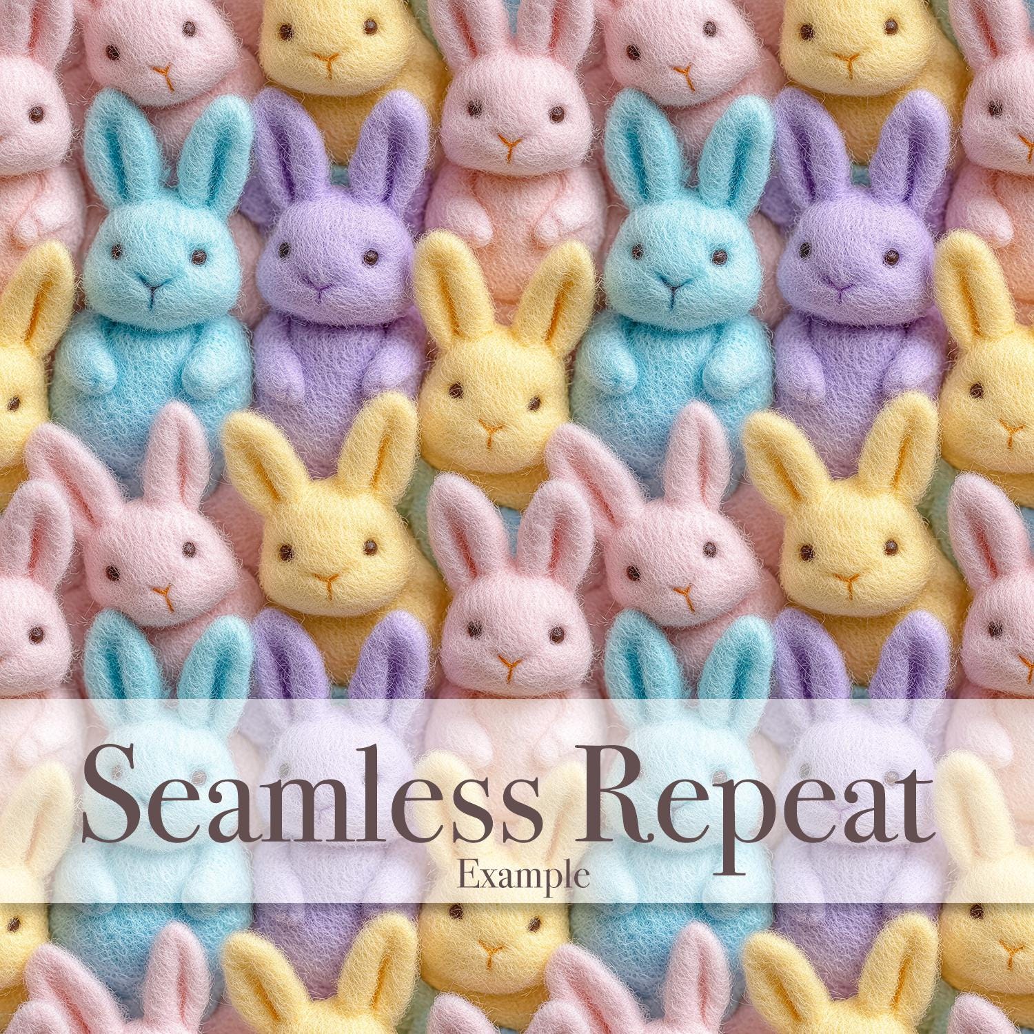 Common Fluffy Rabbit Patterns Cute Pastel Fluffy Rabbits. Nursery Baby Hare Bunny Knitted Felted Faux ...
