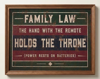 TV Room Rules Wall Art Dad Gift