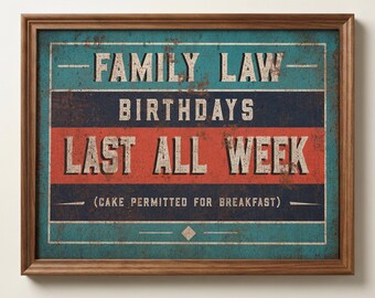 Family Birthday Rules Wall Art Home Decor