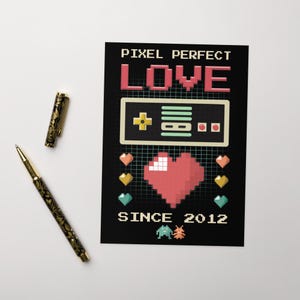 Custom Retro Gaming Greeting Card - Pixel Perfect Love - Personalized