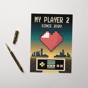 Personalized Retro Gaming Greeting Card For Gaming Couples!