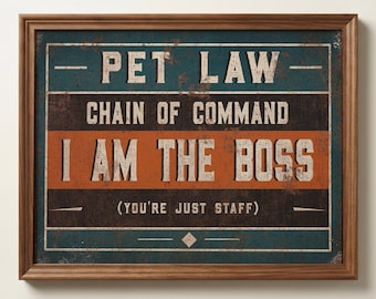 Pet Rules Wall Art Dog or Cat Owner Gift Print