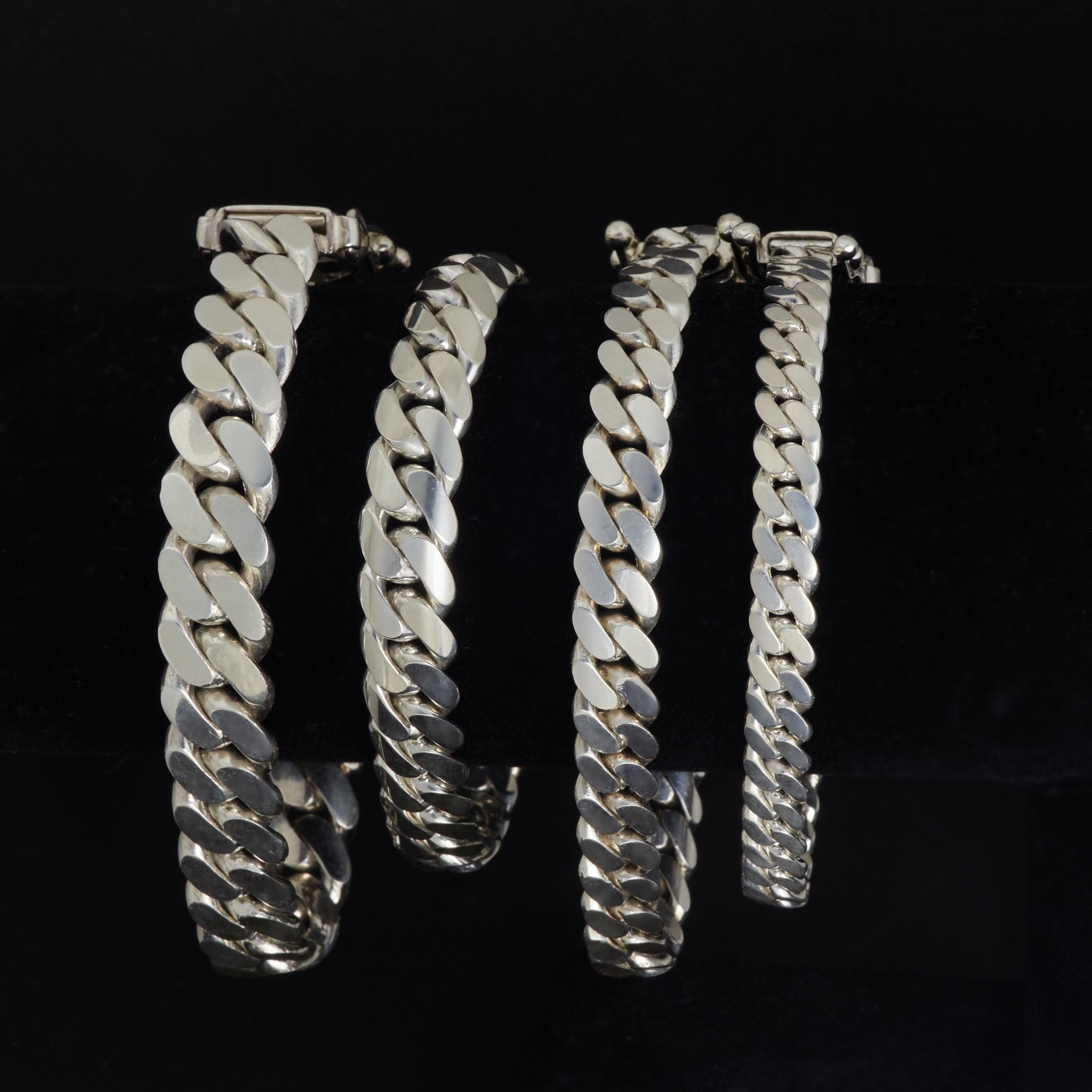 ブレスレット Cuban Bracelet Cuban Link Bracelet, Silver Cuban Bracelet, Miami Cuban Link
