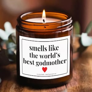Godmother Gift God mother Mothers Day Gift Godmother Christening Gifts Godmother gift from goddaughter Godmother gift from godson Candle