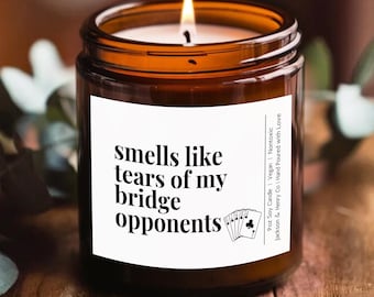 Funny Bridge Player Gift Candle for Bridge Player Bridge lover Bridge Game Gift Prize for bridge tournament Christmas Birthday Gift for her