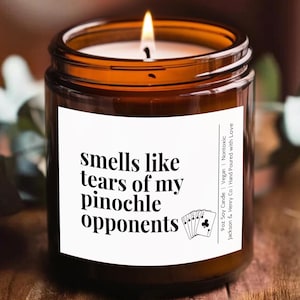 Funny Pinochle Gift Candle for Pinochle cards Player Pinochle cards game player, Prize for Pinochle Game Tournament Christmas Birthday Gift