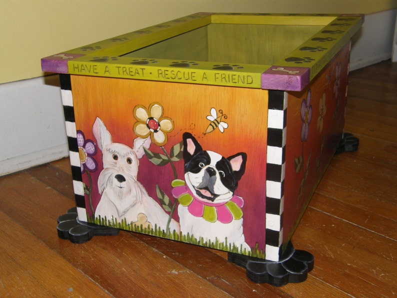 PET TOY CHEST Pet toy box pet storage custom toy box Etsy