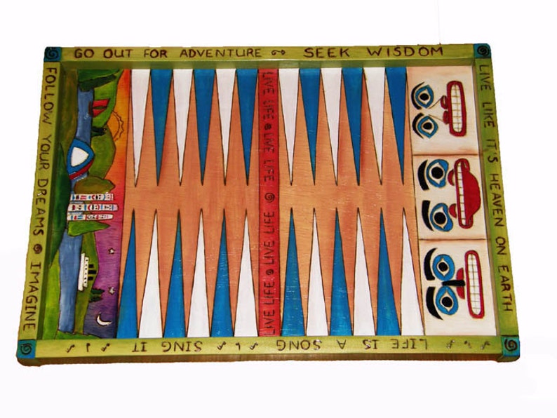 PERSONALIZED BACKGAMMON GAME, Backgammon game, custom game, classic board game, 20.5 l x 15 wide custom backgammon game Personalized image 6