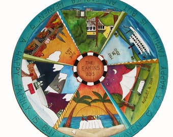 PERSONALIZED LAZY SUSAN - Lazy Susan - Handmade 20"  lazy susan - centerpiece - Wedding gift/ wedding table/  Made To Order