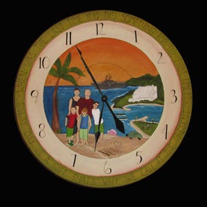 HANDCRAFTED WOOD CLOCK - Personalized Wall clock - 30" diameter - Custom clock - large wood clock - clock - wedding gift - Personalized gift