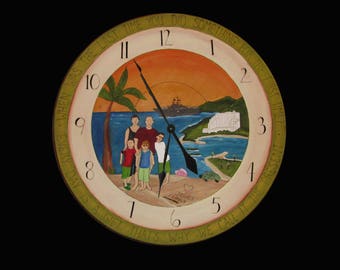 HANDCRAFTED WOOD CLOCK - Personalized Wall clock - 30" diameter - Custom clock - large wood clock - clock - wedding gift - Personalized gift