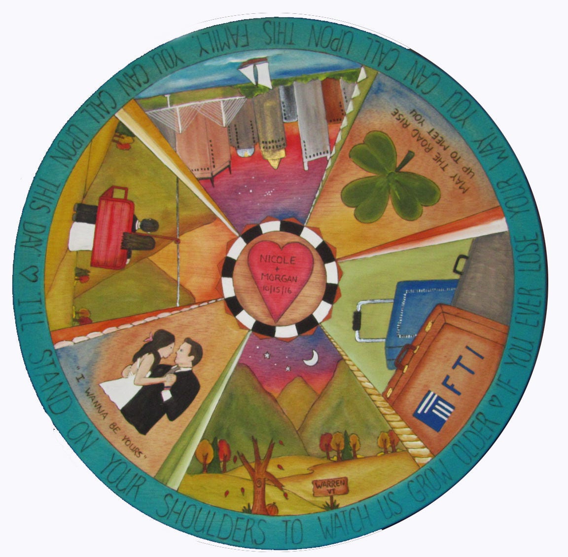 Personalized Lazy Susan Designed Just For You, Painted Table Centerpiece, 20" Diameter, Family, Wedding, Housewarming, Anniversary Gifts