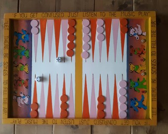 PERSONALIZED BACKGAMMON BOARD, Wood backgammon board, classic board game, 20.5" l x 15w" custom backgammon game - Personalized