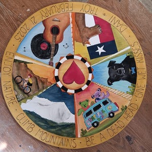 LAZY SUSAN PERSONALIZED, Table centerpiece, painted lazy Susan, farmhouse lazy Susan wood, custom, handpainted, 20&quot; diameter, turntable,