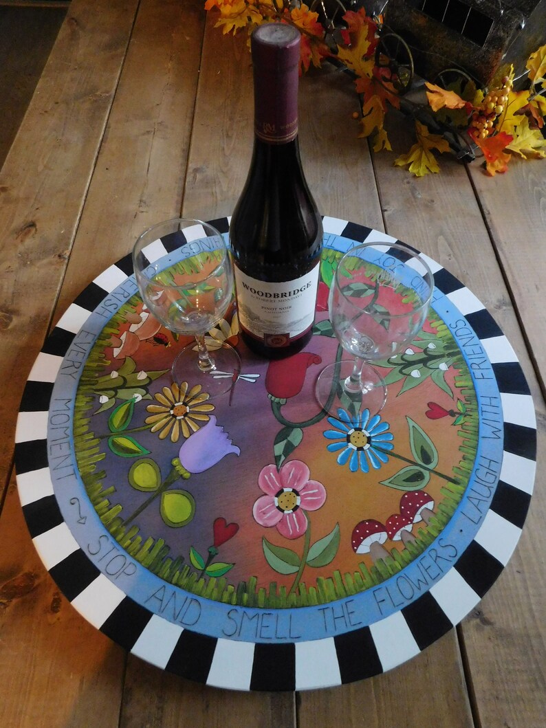 WOOD LAZY SUSAN Personalized Custom Lazy Susan Painted Etsy