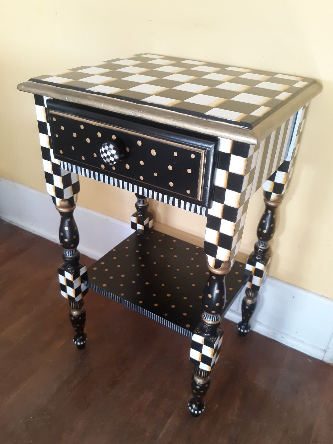 PAINTED FURNITURE TABLE Side Table Vintage Painted Table Etsy