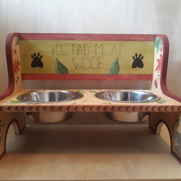 Wood dog feeders, custom dog feeder, 2 bowl dog feeder, raised dog bowls, personalized stand, dog bowl stand, large dog feeder, dog lover